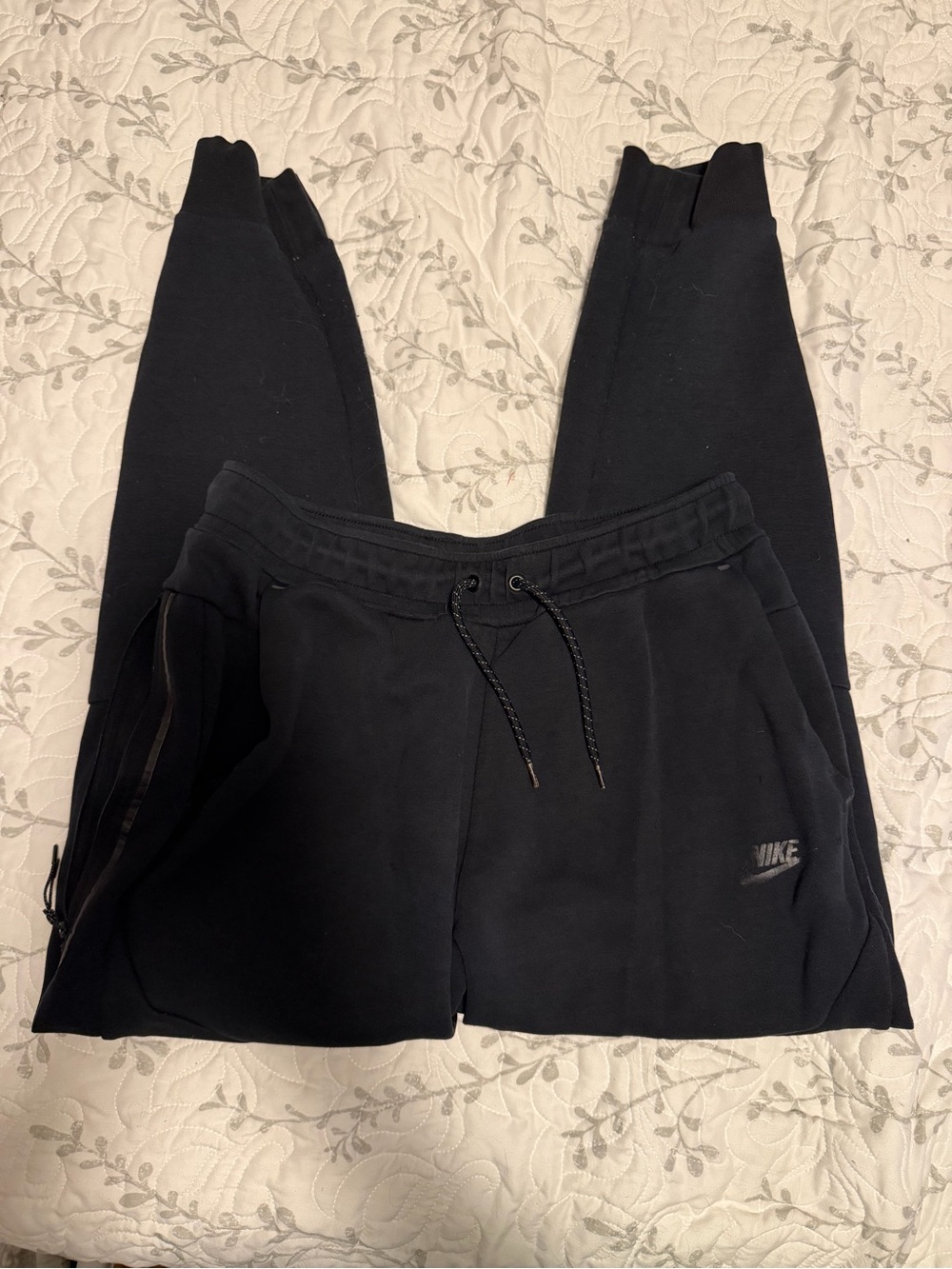 Nike Black Tech Fleece Joggers with Drawstring